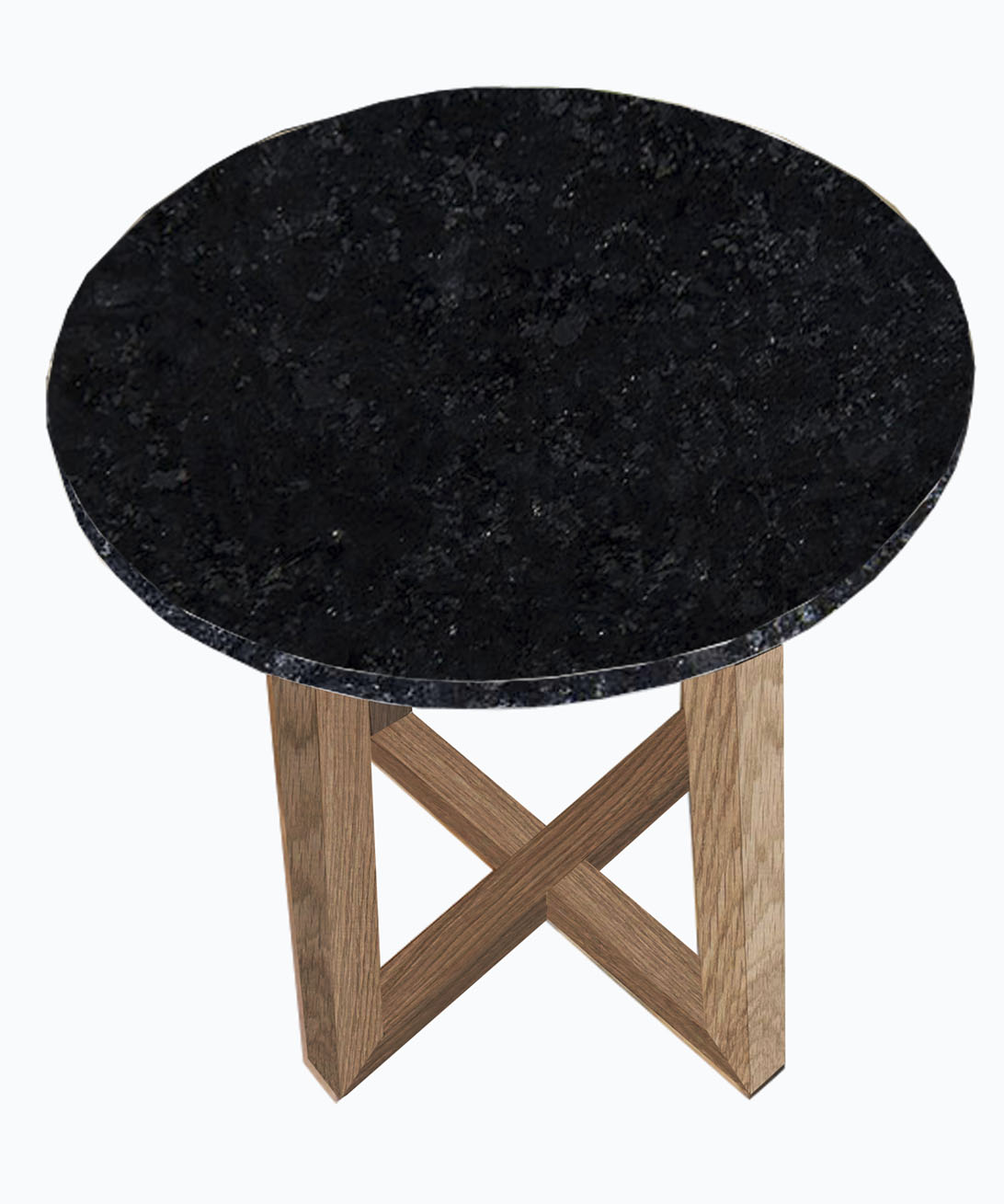 Mesa Esquinera en madera natural Con Granito