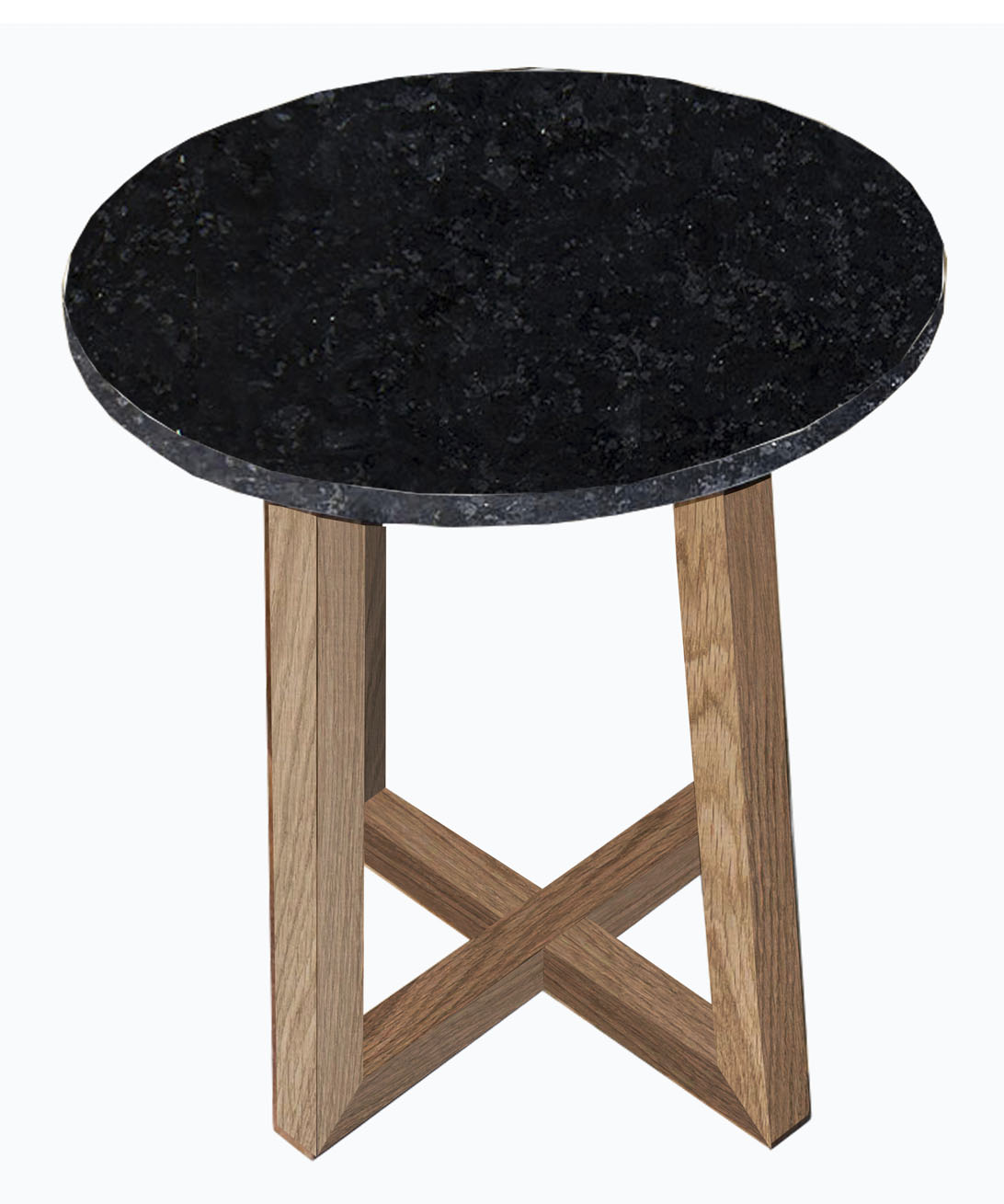 Mesa Esquinera en madera natural Con Granito