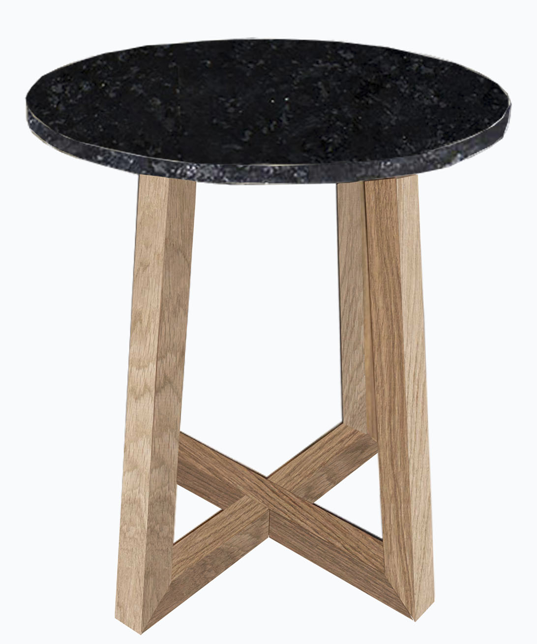 Mesa Esquinera en madera natural Con Granito