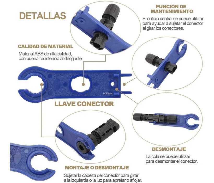 Kit Pinzas Ponchadoras Conectores Mc4 Crimpadora Panel Solar