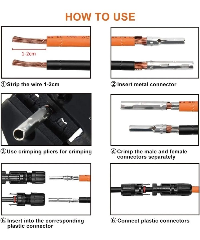 Kit Pinzas Ponchadoras Conectores Mc4 Crimpadora Panel Solar