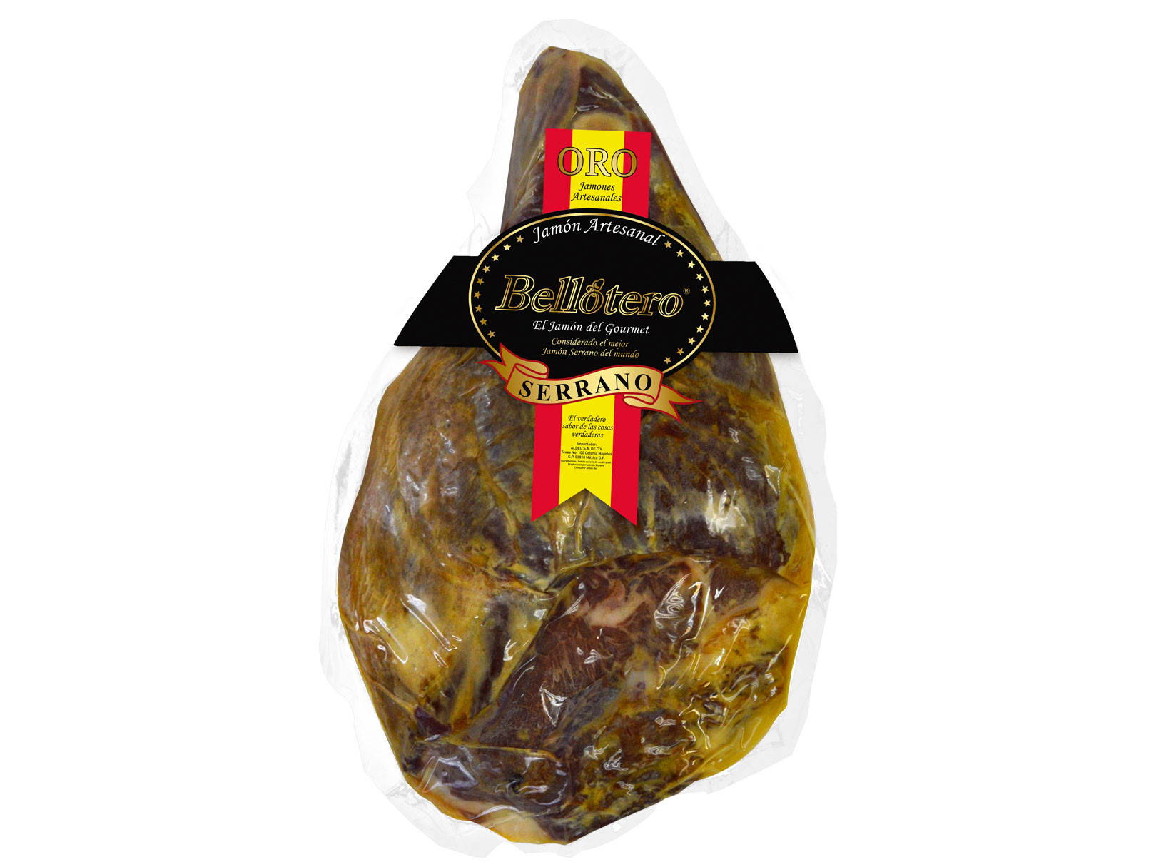 Centro De Jamón Serrano Bellotero Oro Pieza De 4.5 Kg Aprox