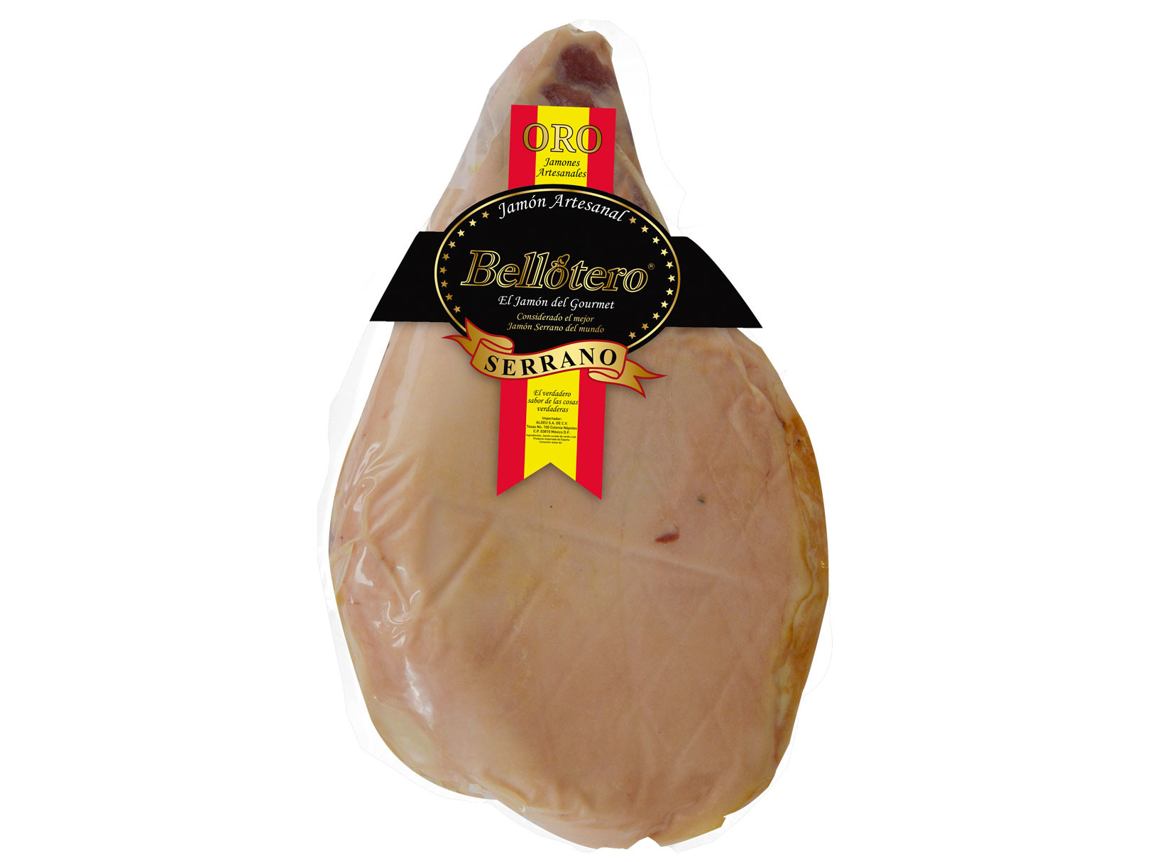Centro De Jamón Serrano Bellotero Oro Pieza De 4.5 Kg Aprox