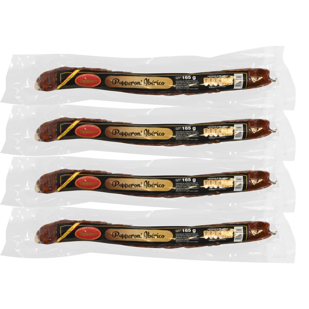 Pack 4 Pz De Pepperoni Ibérico Bellotero Pieza De 175 Grs