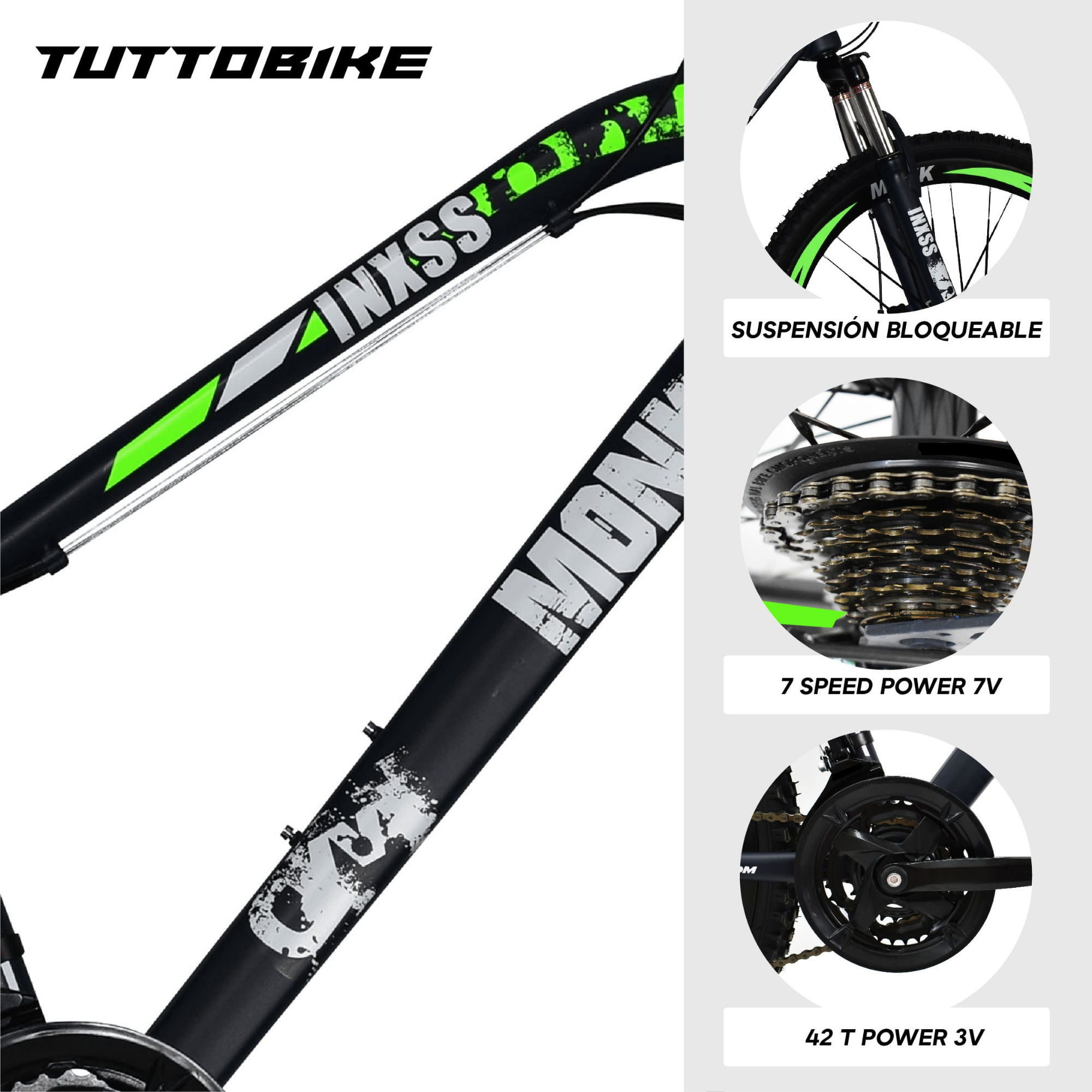 Bicicleta Montaña Rodada 26 21 Velocidades Monk Inxss