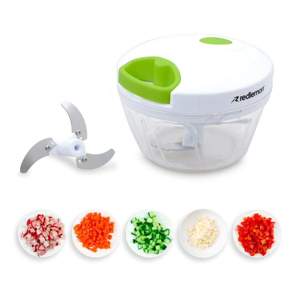 Procesador de Alimentos Manual Cortador de Verduras Picador 400 ml Redlemon
