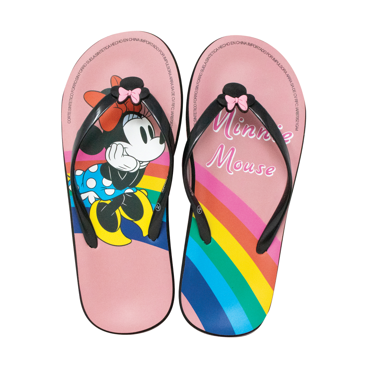 Sandalias Dama Minnie Mouse Importada Arcoiris Pride