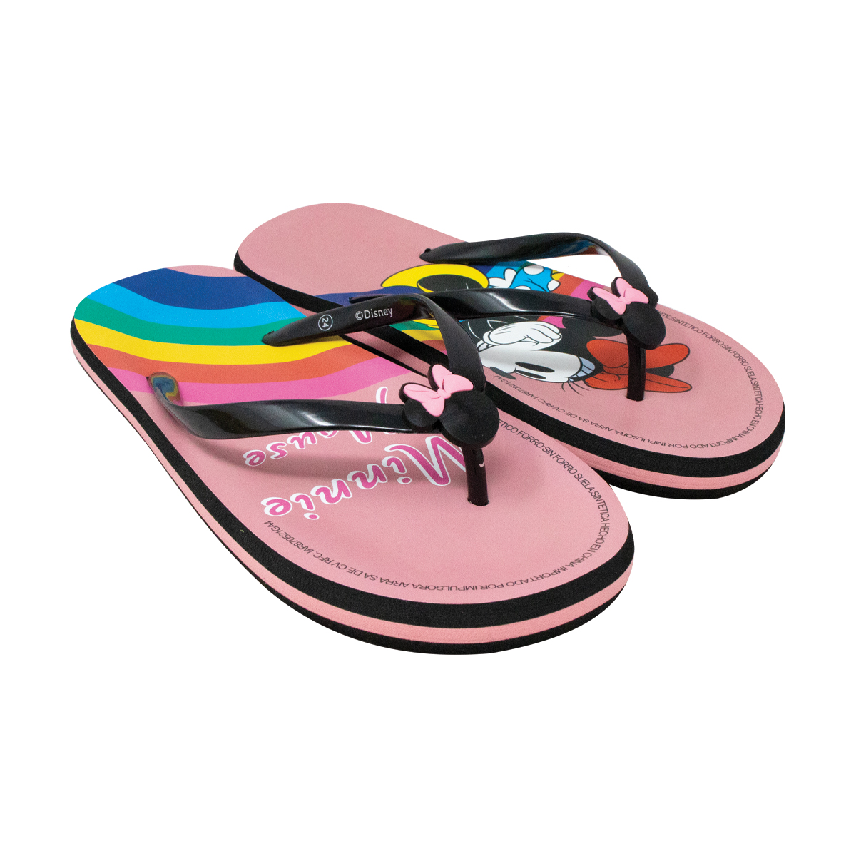 Sandalias Dama Minnie Mouse Importada Arcoiris Pride