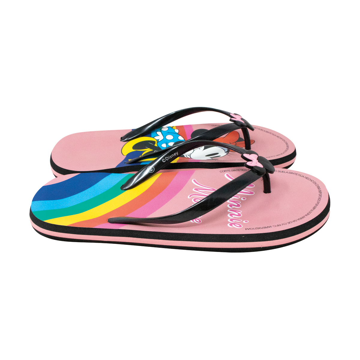 Sandalias Dama Minnie Mouse Importada Arcoiris Pride