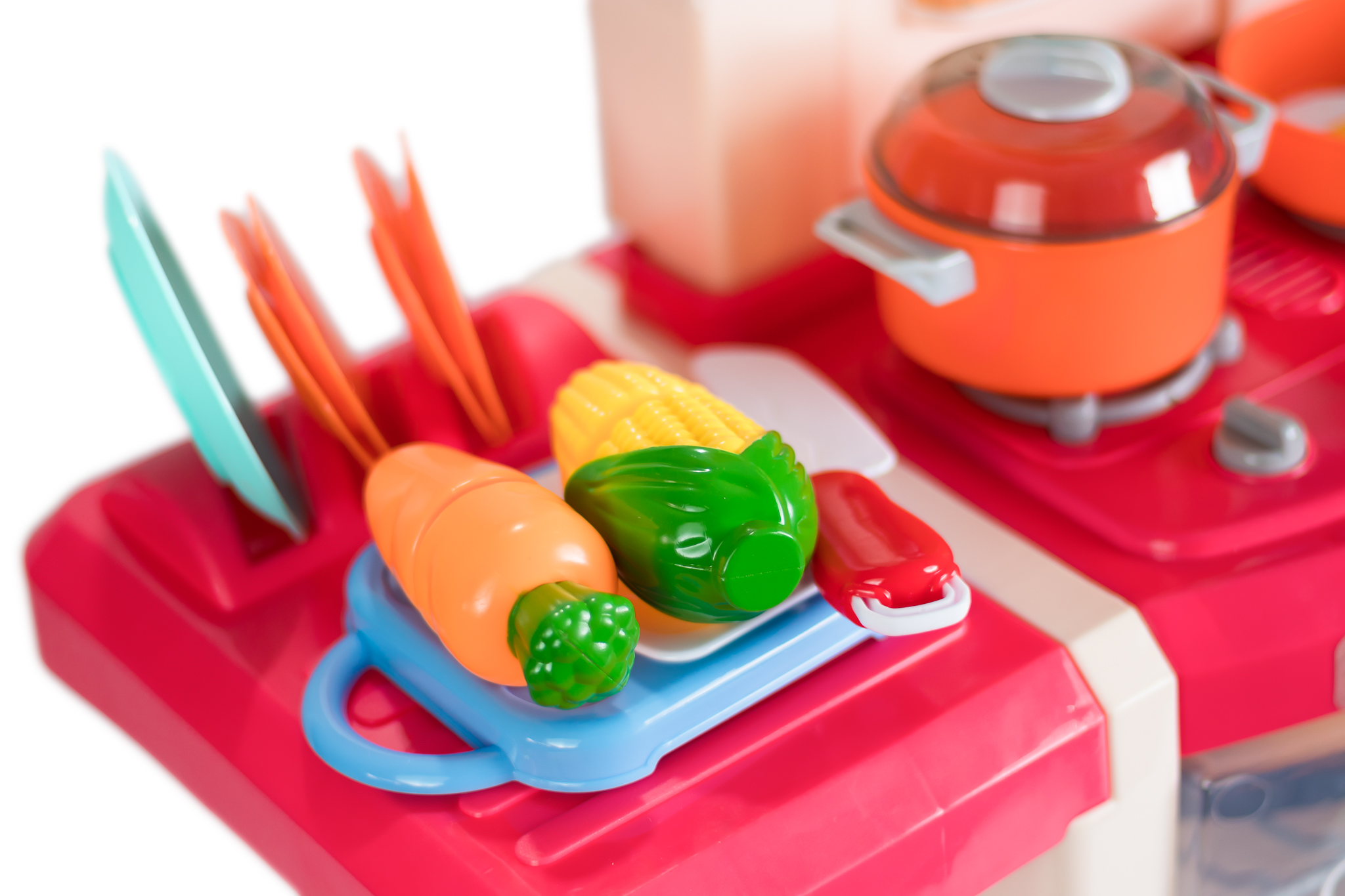 Cocina de juguete interactiva con efectos de luz, sonido, vapor, cocción y agua, color rosa