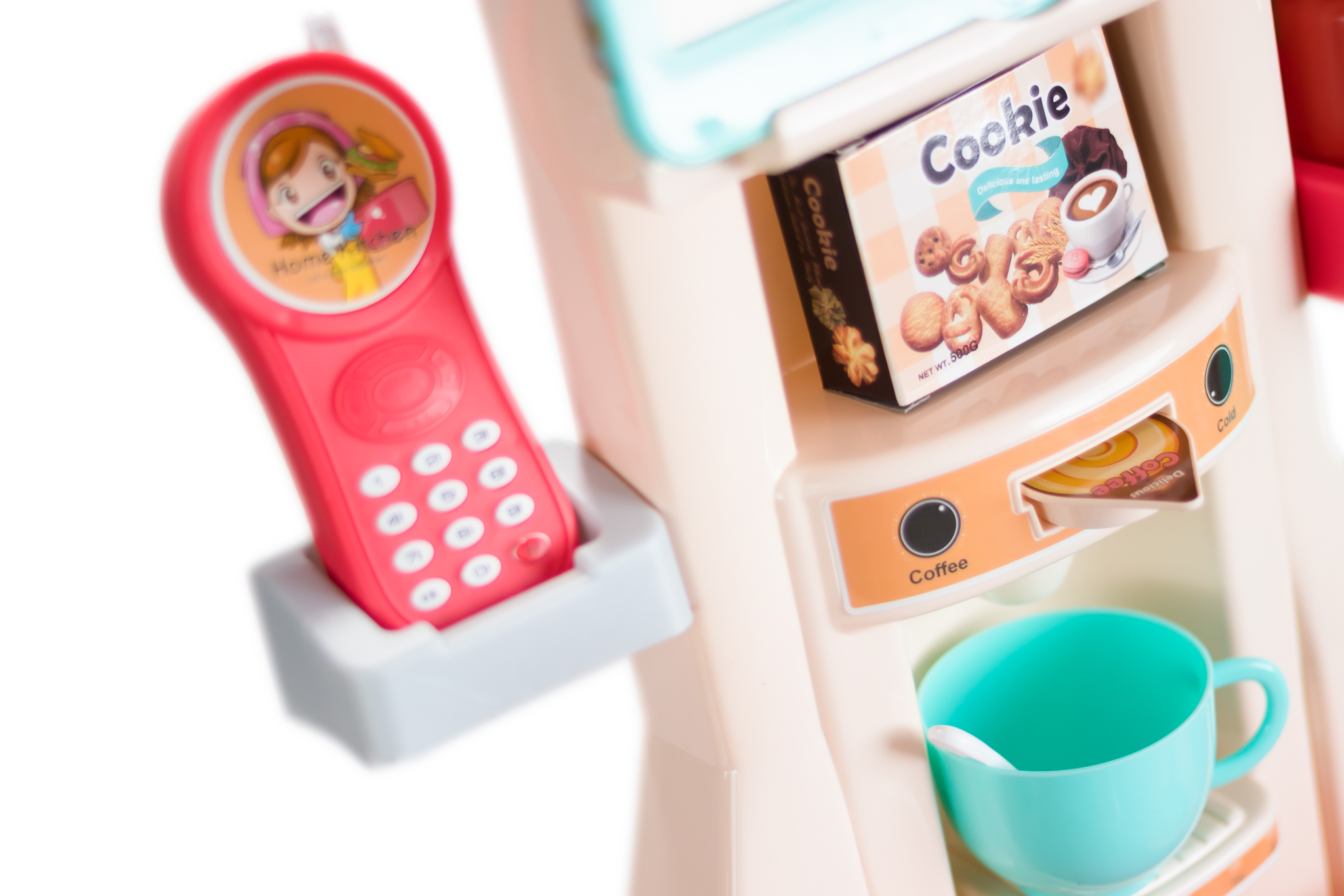 Cocina de juguete interactiva con efectos de luz, sonido, vapor, cocción y agua, color rosa