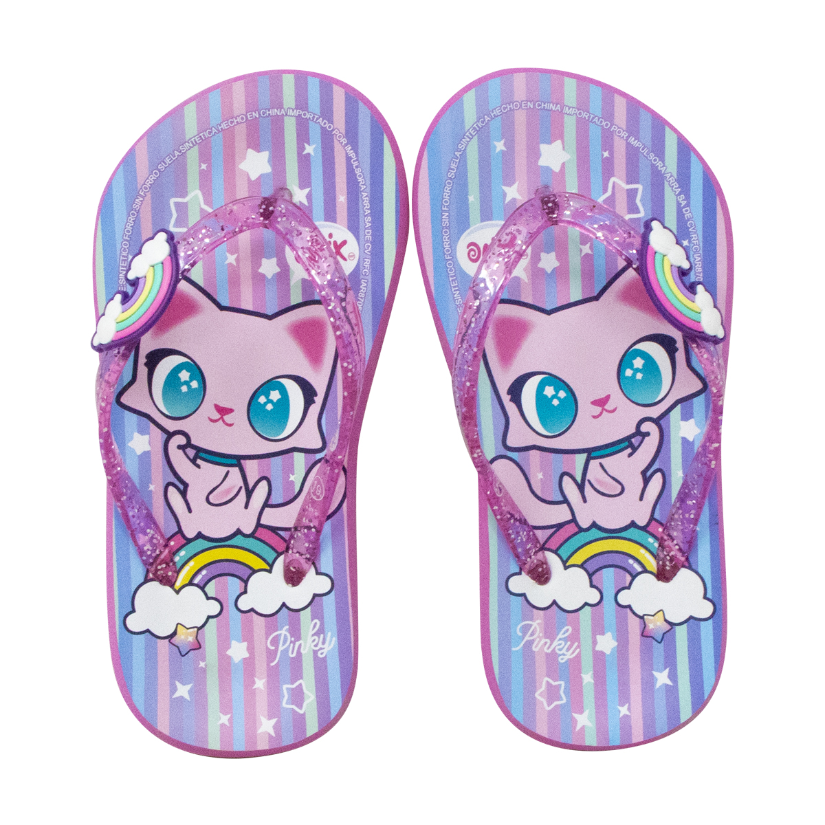 Sandalias Niñas Onix Gatito Pinky Arcoiris