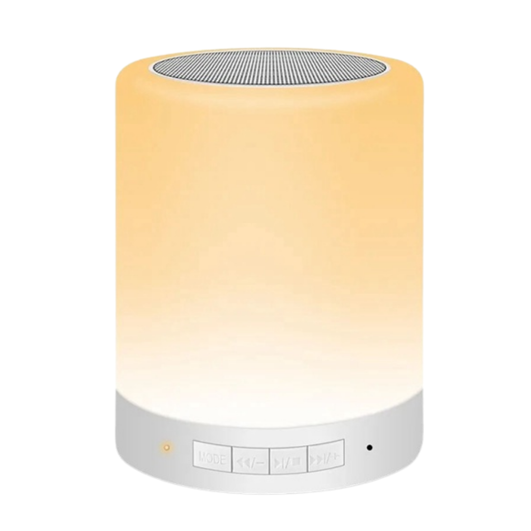 Bocina Bluetooth Y Lámpara De Mesa Led Recargable Touch