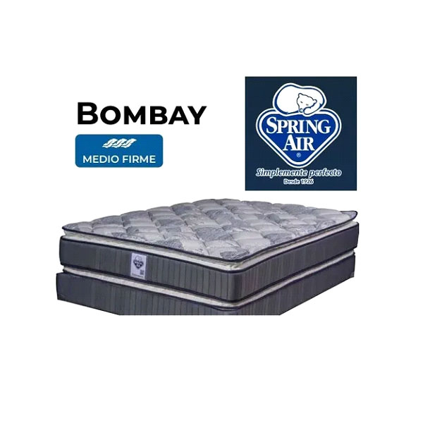 COLCHON SPRING AIR KING SIZE DOBLE COLCHONETA CÓMODO BOMBAY