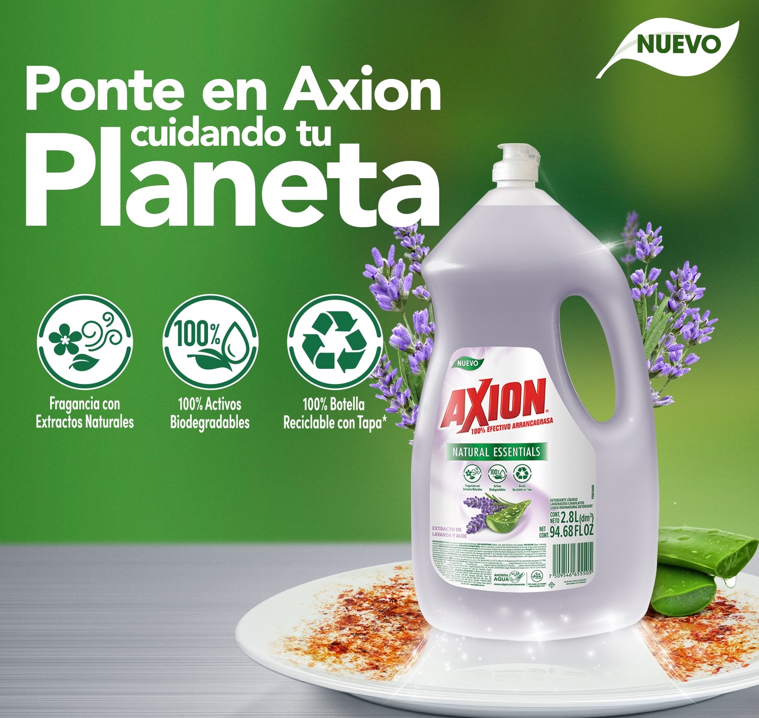Detergente Lavaplatos Axion Natural Essentials 2.8L CST