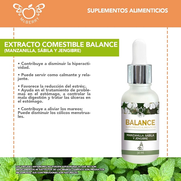 EXTRACTO COMESTIBLE BALANCE BY MCBERRY