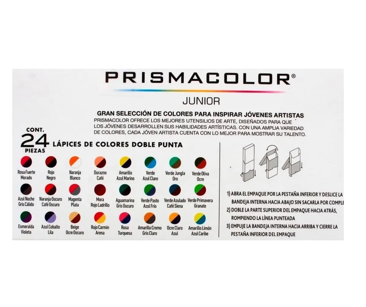  Lapices de Colores Prismacolor 24 Piezas 48 Colores Doble Punta