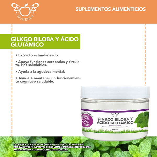 GINKGO BILOBA Y ACIDO GLUTMICO BY MCBERRY