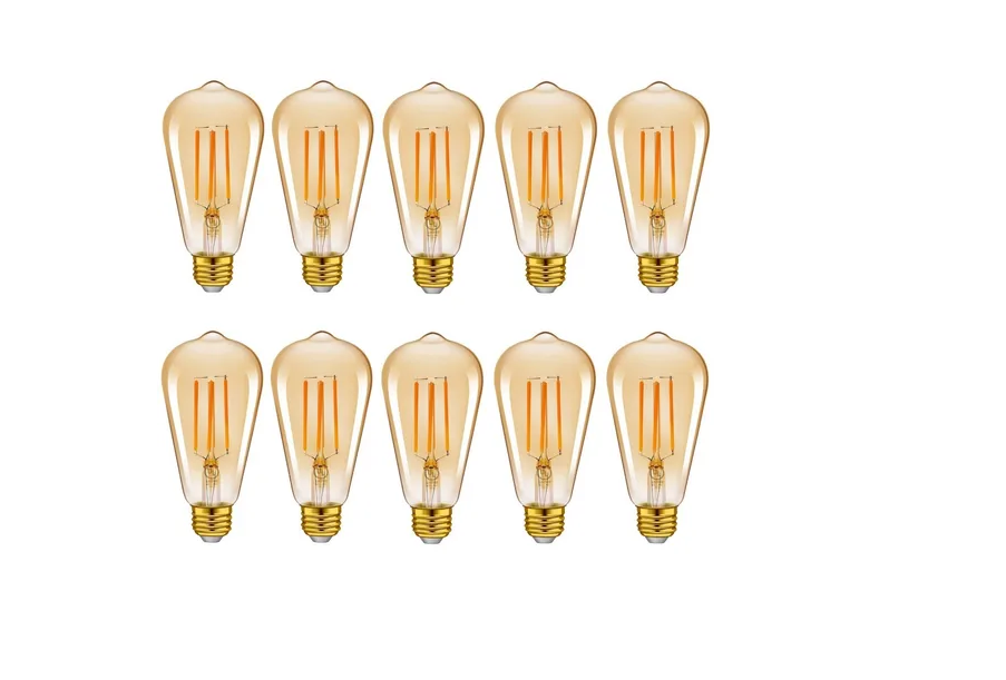 Foco Led Edison Bulbo 8w Luz Cálida St64 E26 10 Piezas