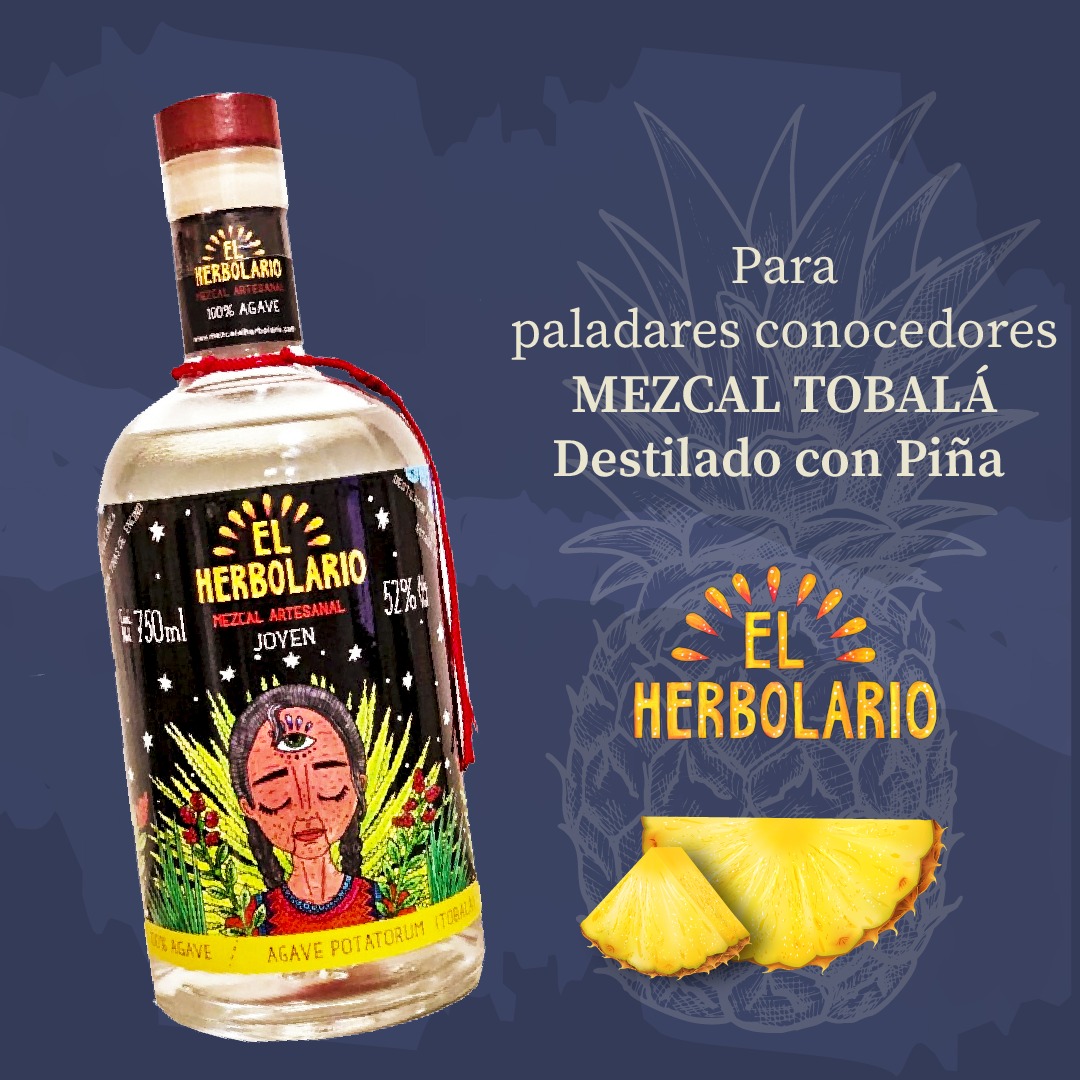 MEZCAL Artesanal TOBALÁ Destilado con Piña Certificado Medalla GRAN Oro 2021