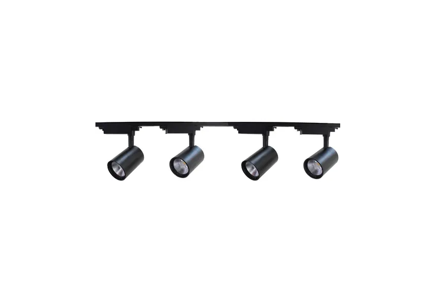 Lampara Riel Led 20w  4 Lamparas Negro O Blanco Luz Neutra