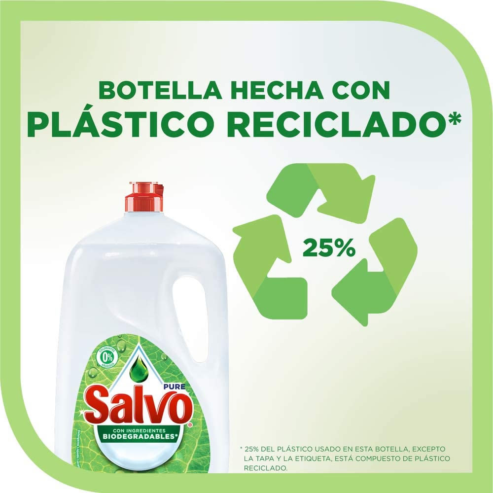 Detergente Liquido Lavatrastes Salvo Pure 634070 2.6L CST