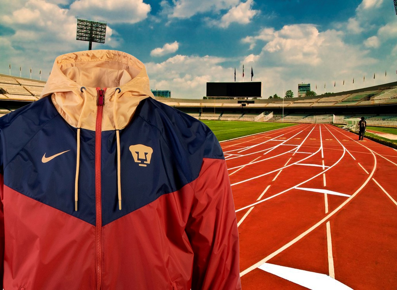 ROMPEVIENTOS NIKE PUMAS UNAM TERRACOTA 2022 (OVERSIZE) - TALLA CHICO (AMPLIO)