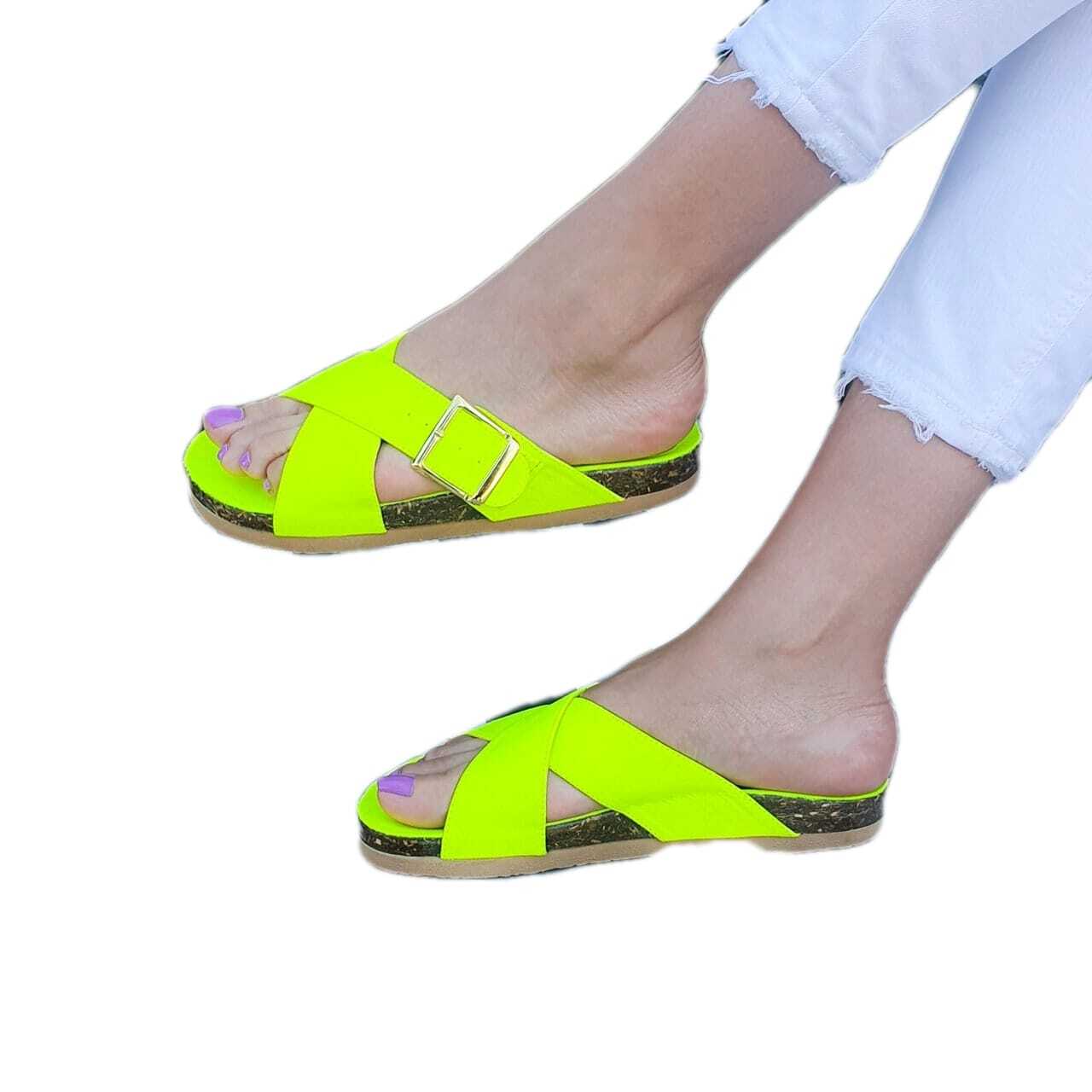 Sandalias amarillo neon fosforescente