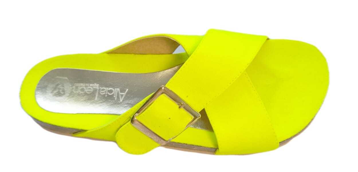 Sandalias amarillo neon fosforescente