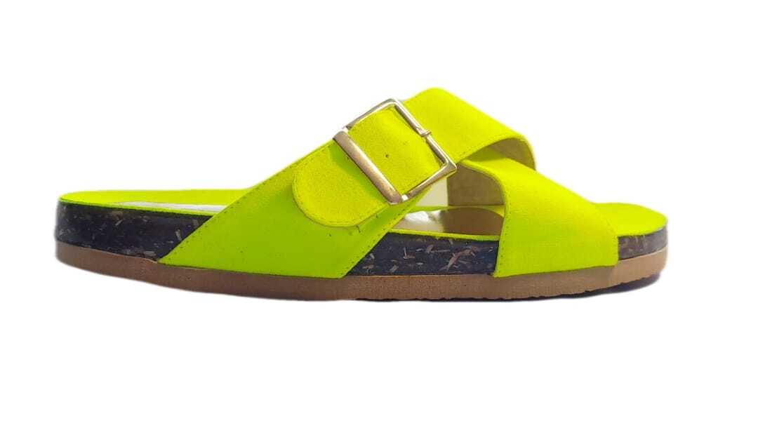 Sandalias amarillo neon fosforescente