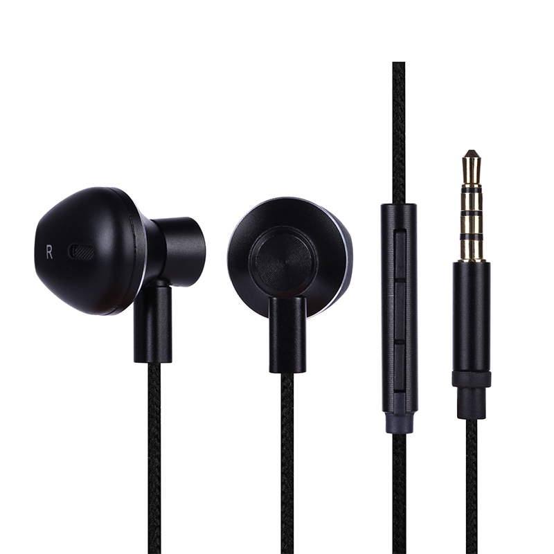 WESD Audifonos Alambricos con Microfono Diseño Ajustado al Oído Aísla Ruido Auriculares alambricos Potente Sonido de Bajos magnéticos (Negro)