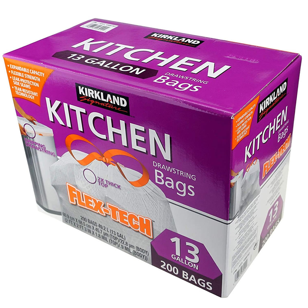 Bolsa De Basura 49.2L 200Pz Kirkland Signature Flex-Tech CST