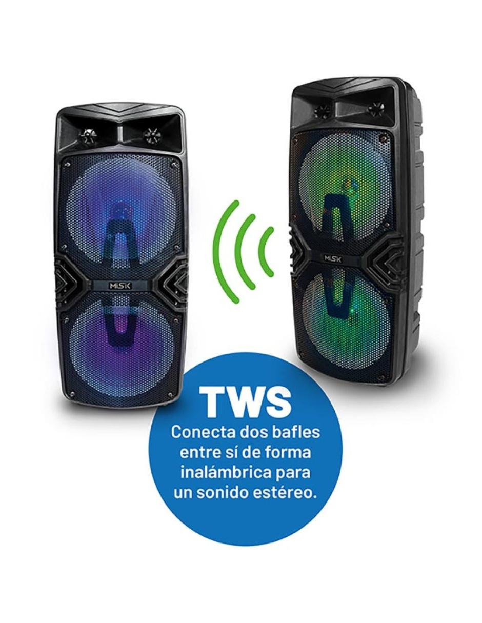 Bafle bluetooth de 2x8 usb sd tws misik