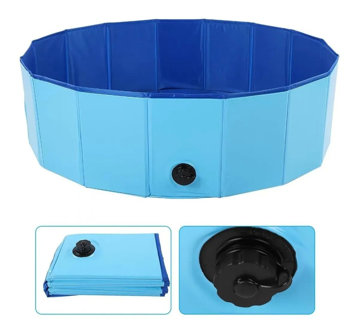Alberca Plegable Piscina Perro Mascota Bañera Baño 80x20 Cm