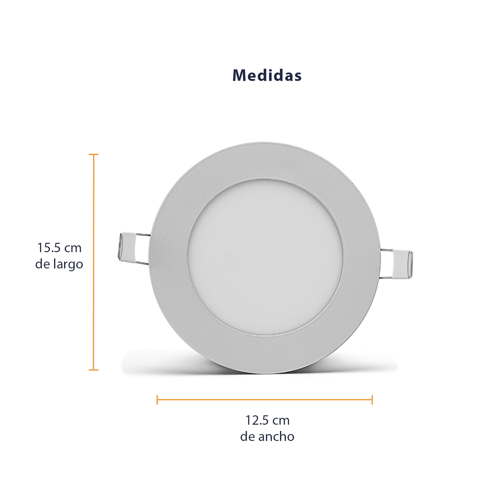 10 Pack Lampara Panel Led Slim Redondo 6W Empotrable Sula