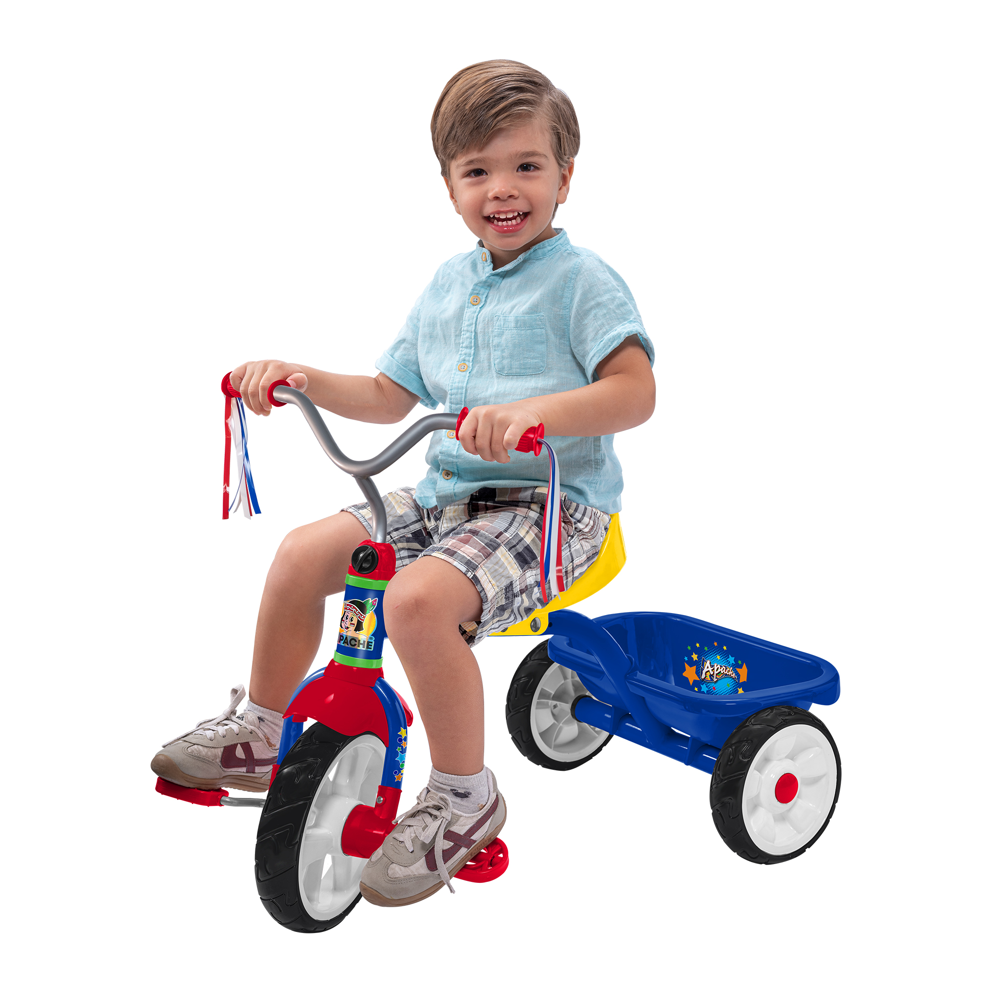 Triciclo Apache con cajuela azul