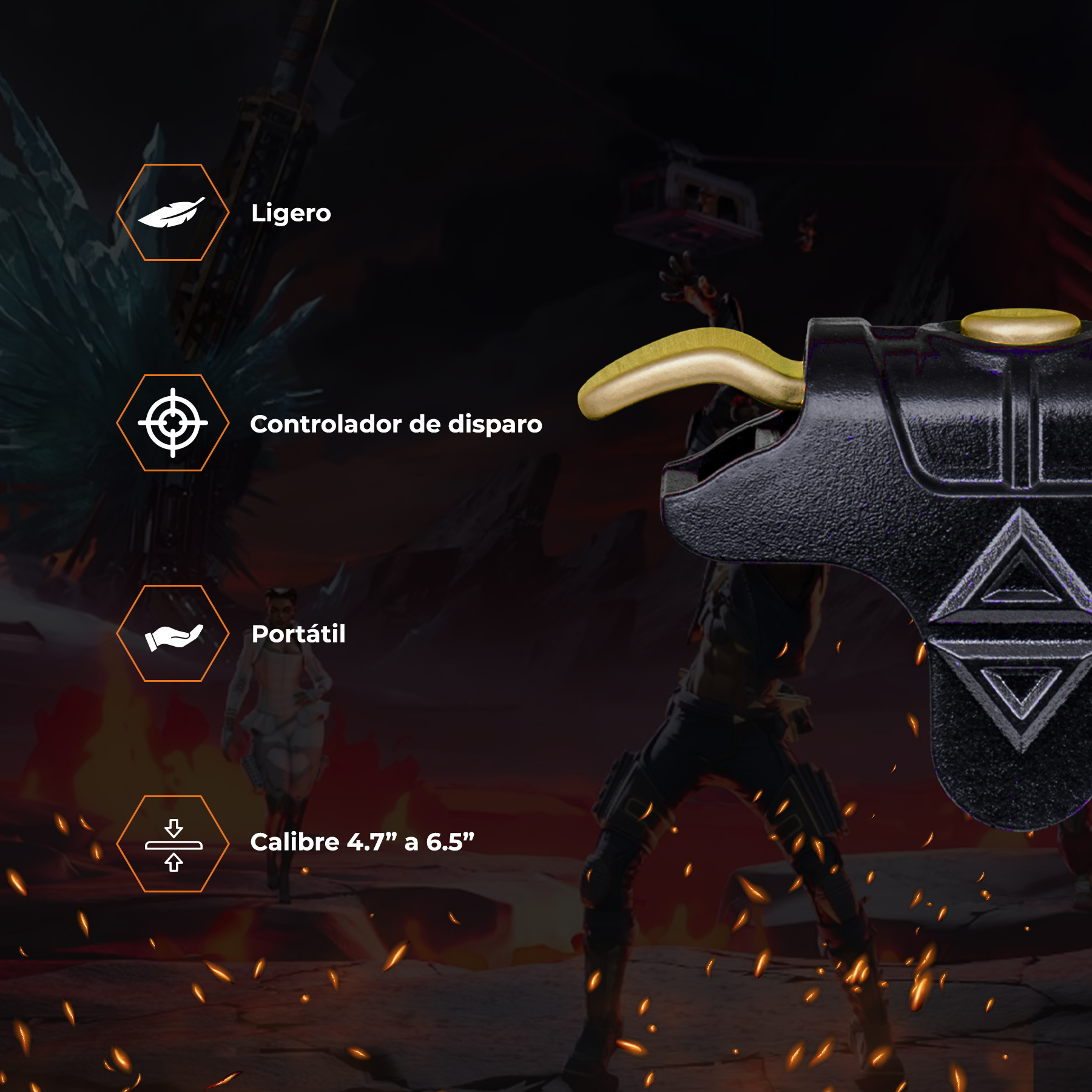 Gatillos Gamer Immortal Ajuste Universal Para Celular