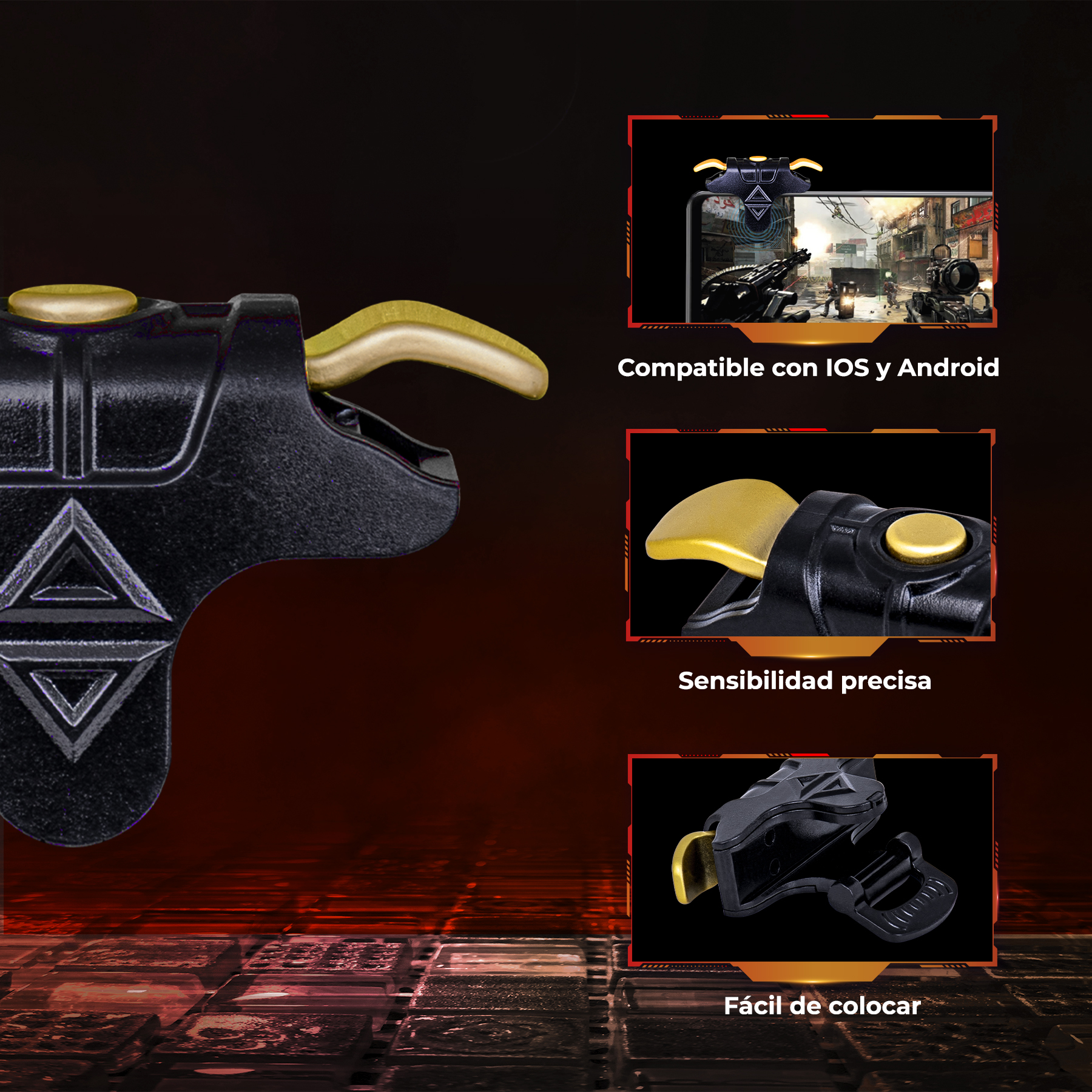 Gatillos Gamer Immortal Ajuste Universal Para Celular