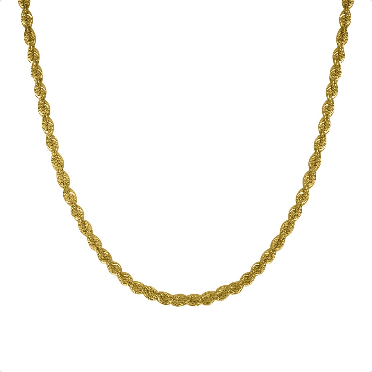  Cadena Torzal Italiano Oro Sólido 10k Torsal | 65cm - 4mm