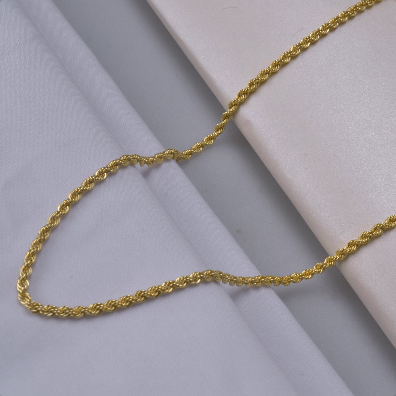  Cadena Torzal Italiano Oro Sólido 10k Torsal | 65cm - 4mm