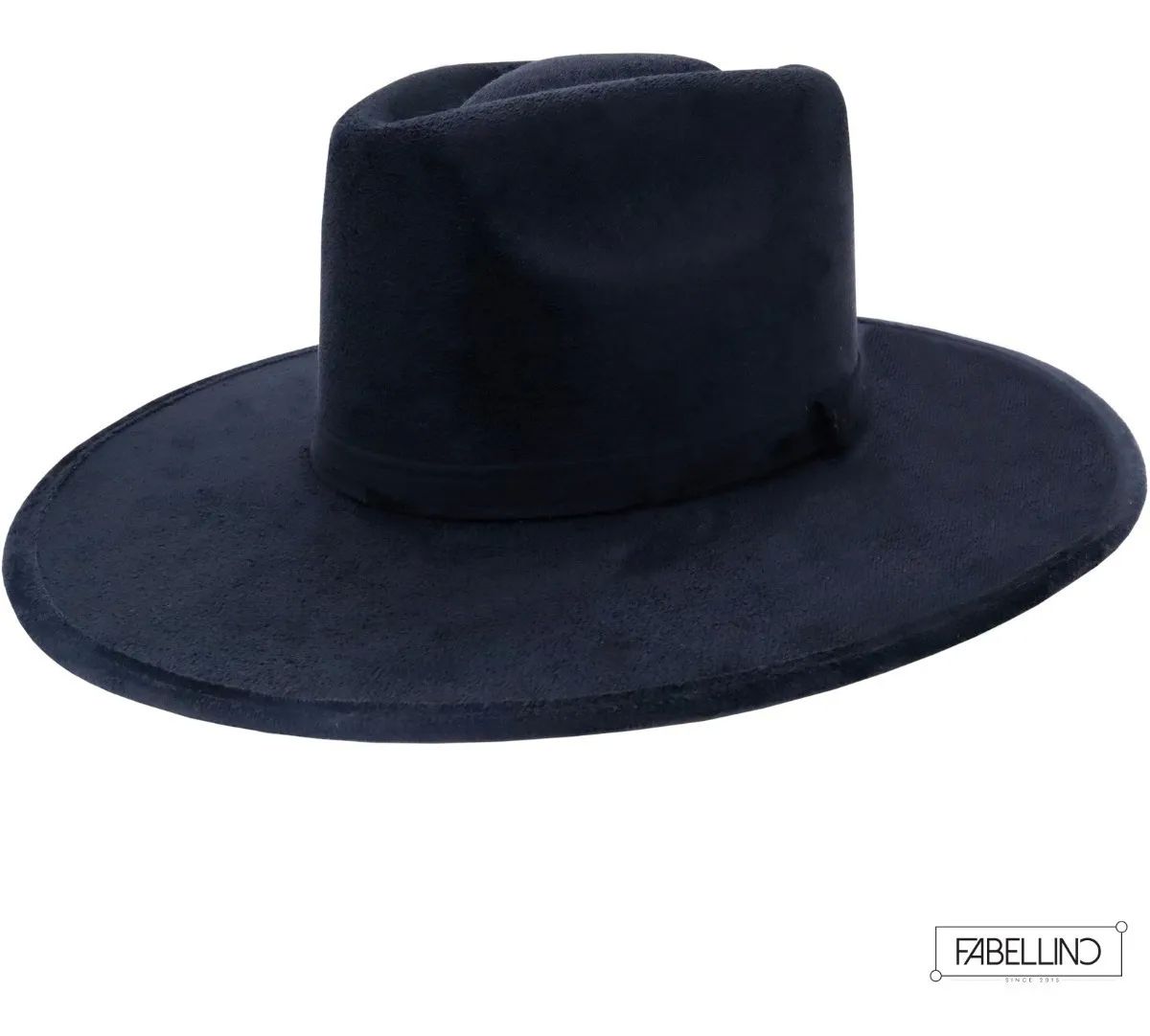 Sombrero Unisex Gamuza Horma Flecha Retro Hípster Elegante Negro