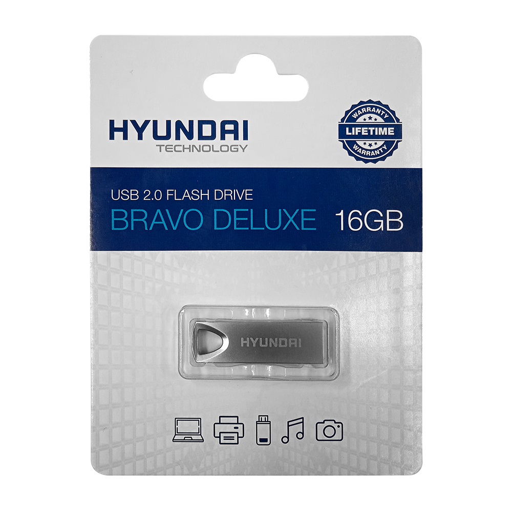 Memoria Usb Hyundai 16gb Usb 2.0 Plata datos metálica pc laptop portátil aluminio mac gamer juego