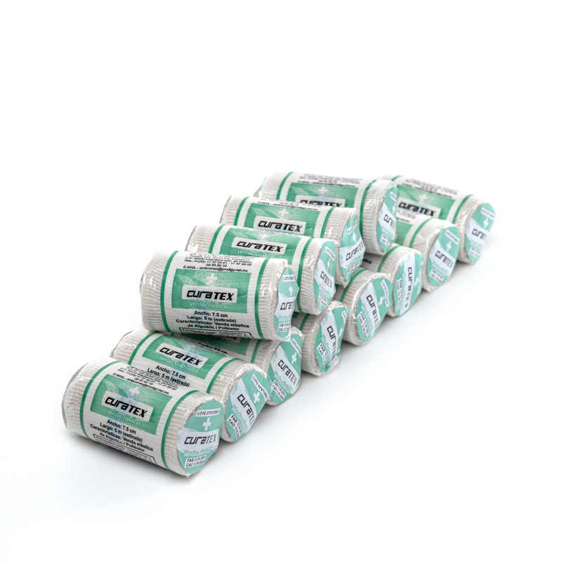 Venda Elástica Quirúrgica Curatex 7.5 Cm De Ancho- 24 Piezas
