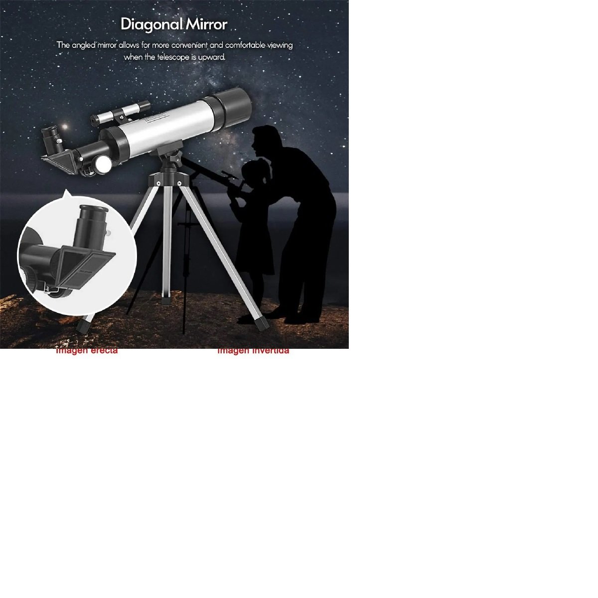 telescopio refractor astronómico con trípode para niño niña principiantes  regalo
