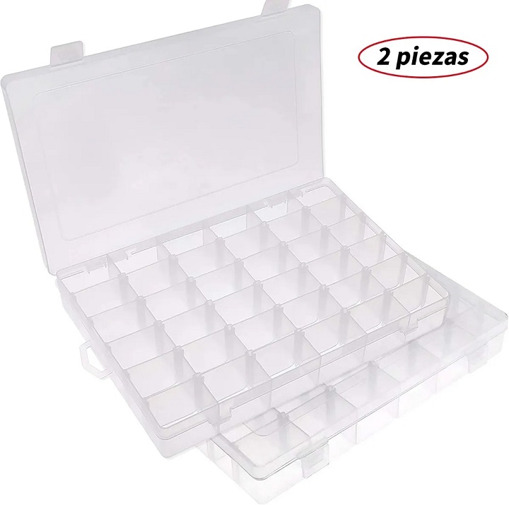 2 Piezas Caja Organizadora Con 36 Divisiones Modificables