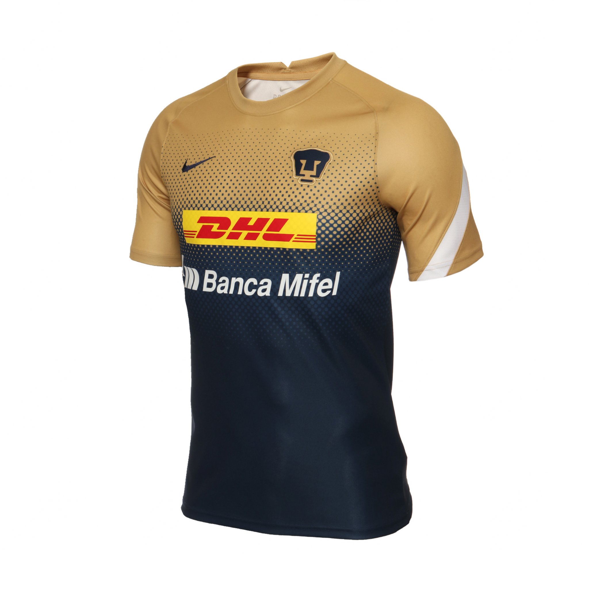 Playera Nike Pumas UNAM Hombre Prematch 2020 - Azul y Oro - Talla Grande (L)