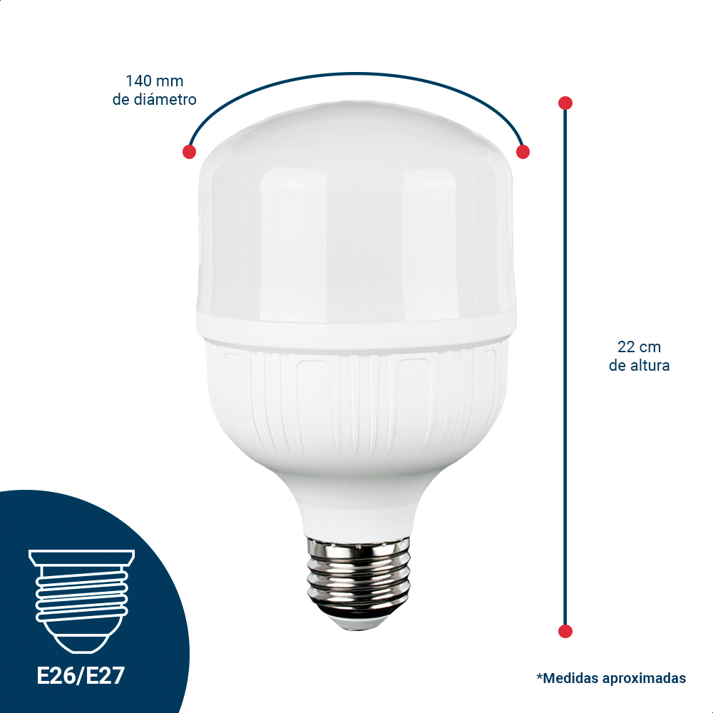 Foco Icon Led Opalino Tipo Bulbo T 50w Luz Fría Ilumina 350w Pack De 2 Piezas