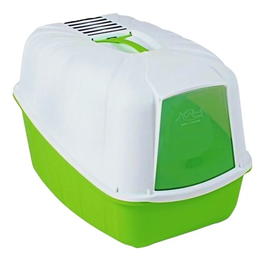 Arenero Para Gatos Cerrado Con Pala Verde
