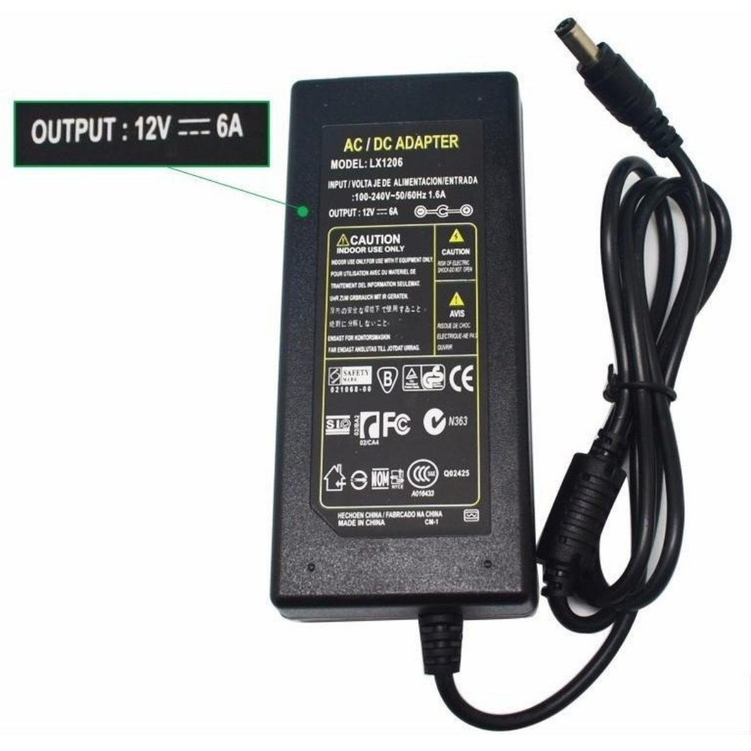 Eliminador Fuente 12v 5a Conector Tira Led MAYOREO 10 PZA.