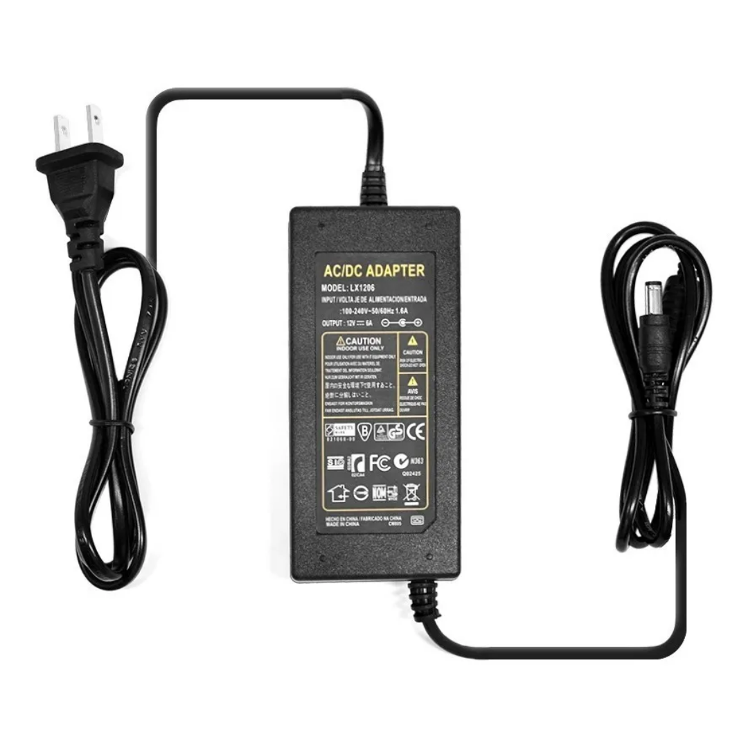 Eliminador Fuente 12v 5a Conector Tira Led MAYOREO 10 PZA.